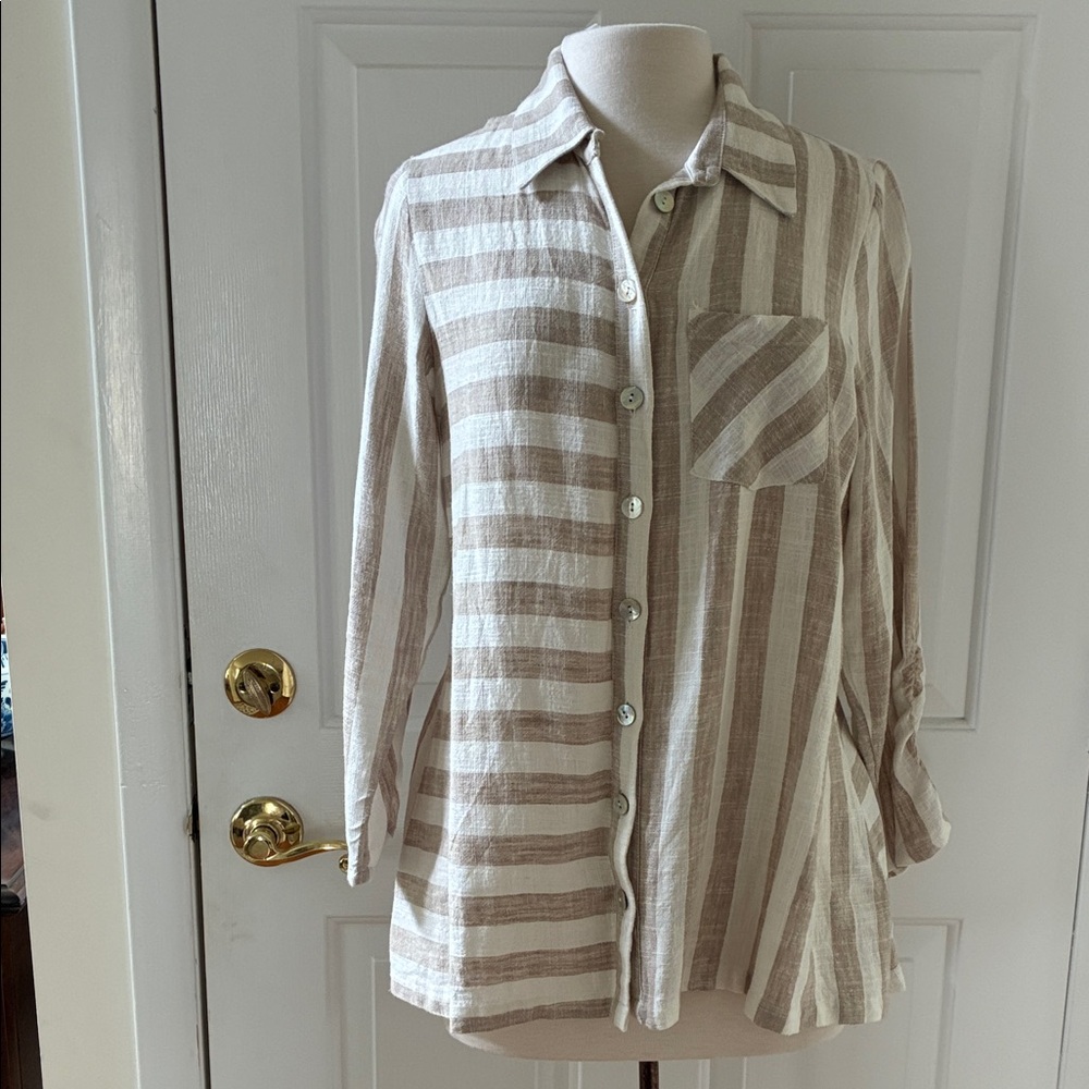 Soft Surroundings Camino striped Linen/Rayon tunic